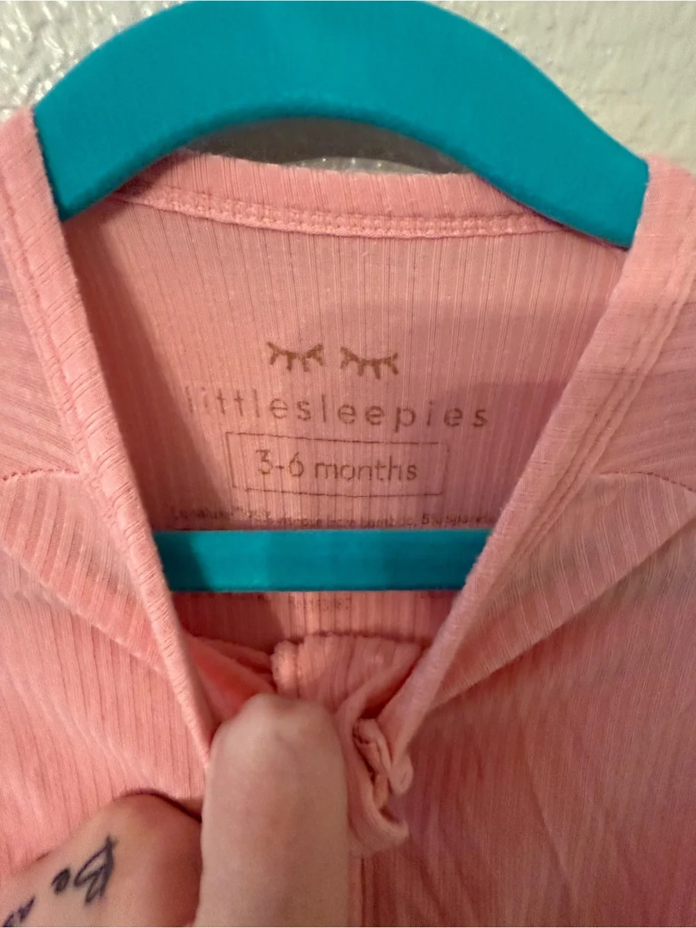 Little Sleepies Pink Ribbed Zipper Footie One-Piece